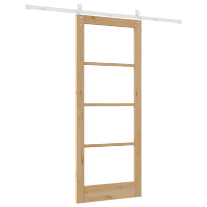 Schiebetür Manuell Braun 83 x 202 cm Holz und Metall