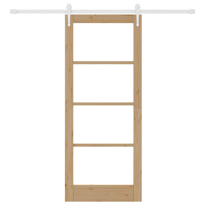 Schiebetür Manuell Braun 83 x 202 cm Holz und Metall