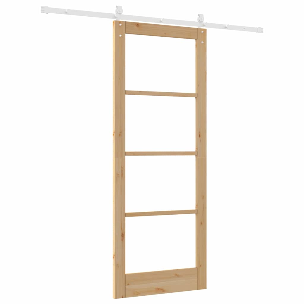 Schiebetür Manuell Braun 83 x 211 cm Holz und Metall