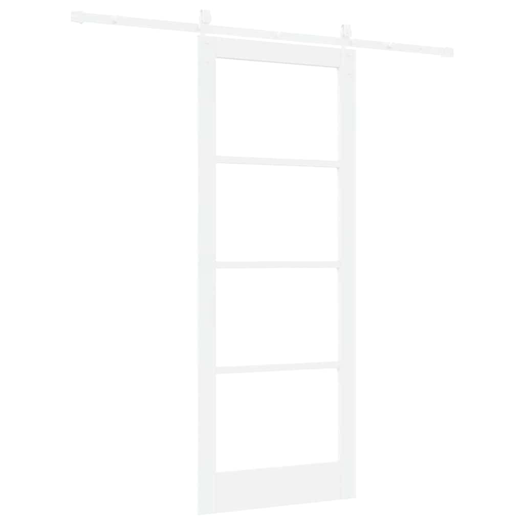 Schiebetür Manuell Weiß 83 x 211 cm Holz und Metall