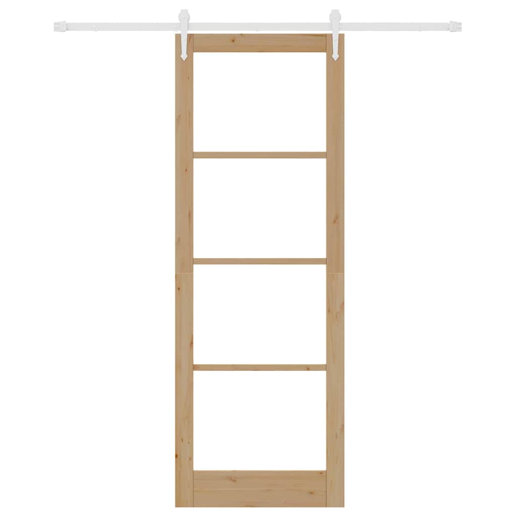 Schiebetür Braun 83 x 232 cm Holz und Metall