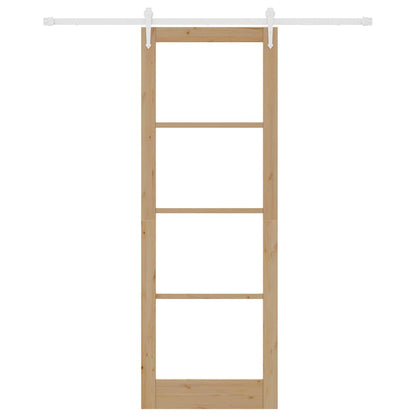 Schiebetür Braun 83 x 232 cm Holz und Metall