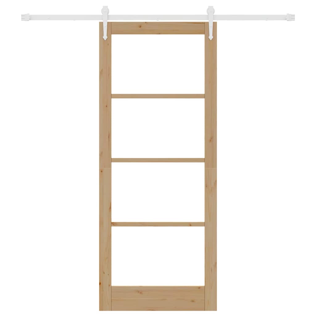 Schiebetür Braun 86 x 211 cm Holz und Metall