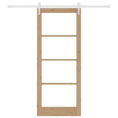 Schiebetür Braun 86 x 211 cm Holz und Metall