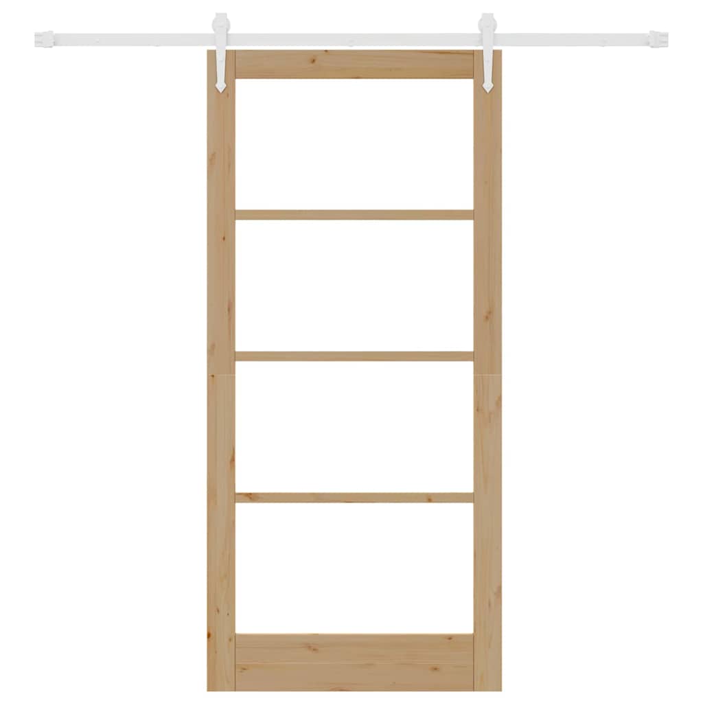 Schiebetür Manuell Braun 93 x 202 cm Holz und Metall