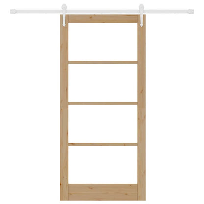 Schiebetür Manuell Braun 93 x 202 cm Holz und Metall