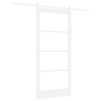 Schiebetür Manuell Weiß 93 x 202 cm Holz und Metall