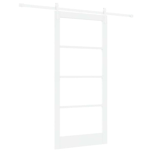 Schiebetür Manuell Weiß 93 x 202 cm Holz und Metall