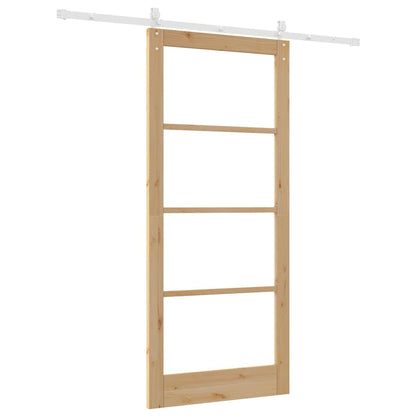 Schiebetür Manuell Braun 93 x 211 cm Holz und Metall