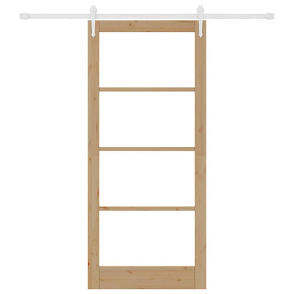 Schiebetür Manuell Braun 93 x 211 cm Holz und Metall