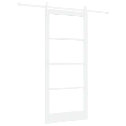 Schiebetür Manuell Weiß 93 x 211 cm Holz und Metall