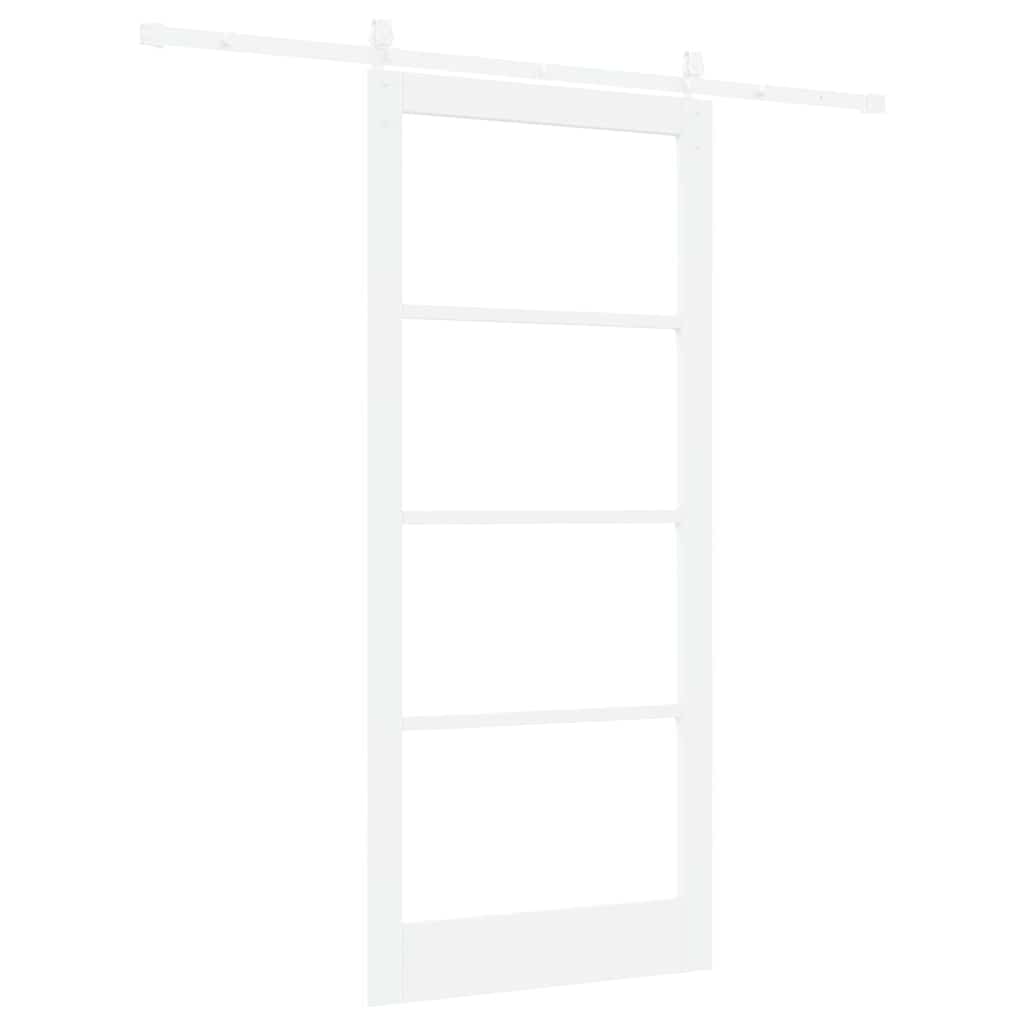 Schiebetür Manuell Weiß 93 x 211 cm Holz und Metall