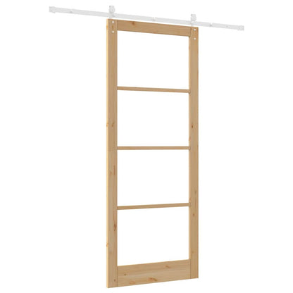 Schiebetür Manuell Braun 93 x 232 cm Holz und Metall