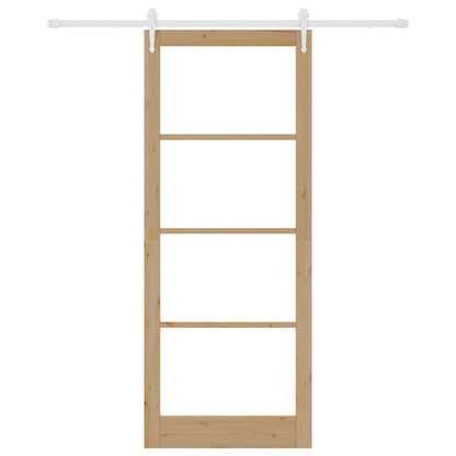 Schiebetür Manuell Braun 93 x 232 cm Holz und Metall