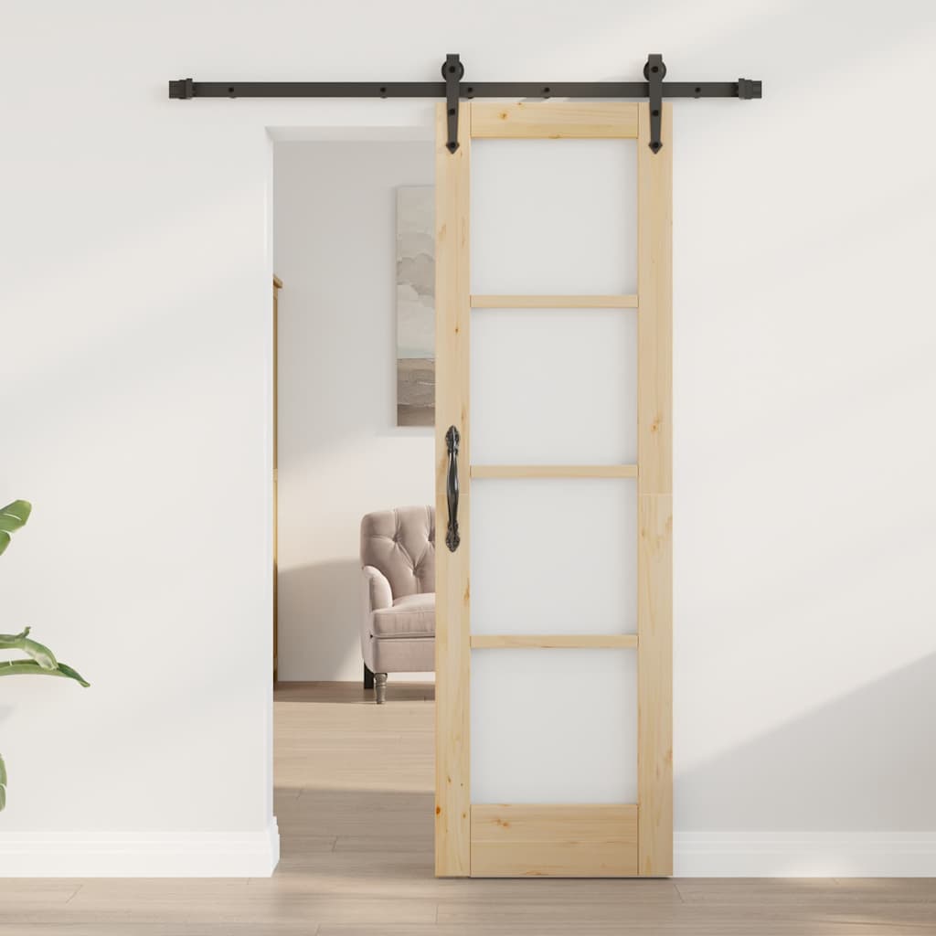 Schiebetür ORKDAL Braun 61 x 198,5 cm Holz und Metall