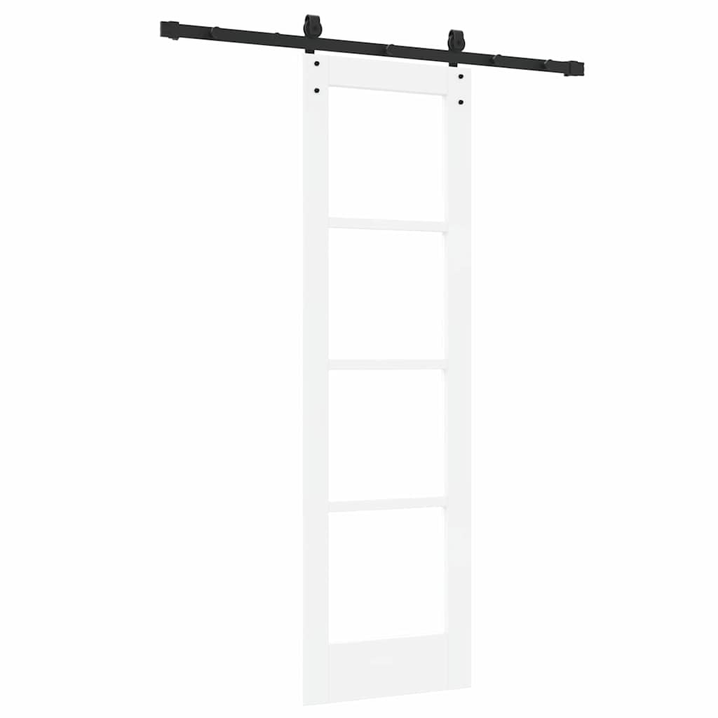 Schiebetür Manuell Weiß 61 x 198.5 cm Holz und Metall