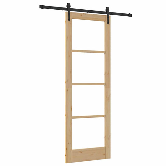 Schiebetür Manuell Braun 73,5 x 211 cm Holz und Metall
