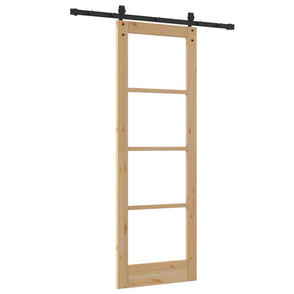 Schiebetür Manuell Braun 73,5 x 211 cm Holz und Metall