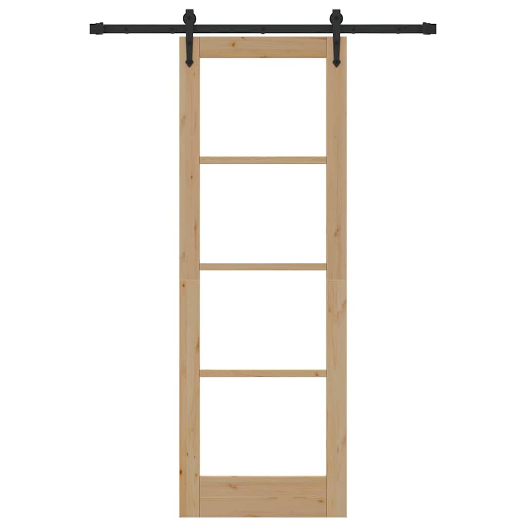Schiebetür Manuell Braun 73,5 x 211 cm Holz und Metall