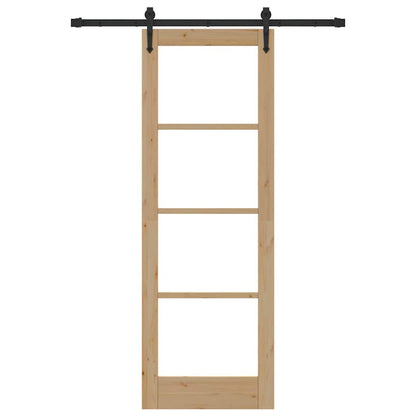 Schiebetür Manuell Braun 73,5 x 211 cm Holz und Metall