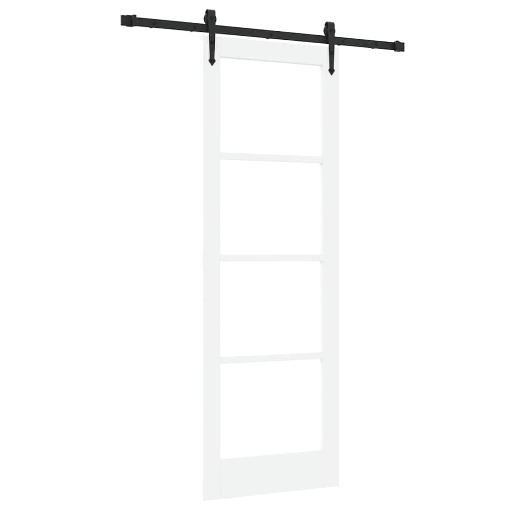 Schiebetür ORKDAL Weiß 73,5 x 211 cm Holz und Metall