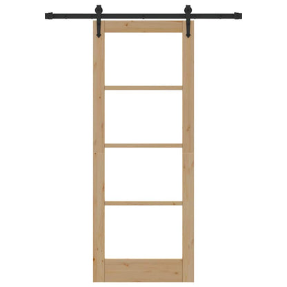 Schiebetür Manuell Braun 78 x 202 cm Holz und Metall