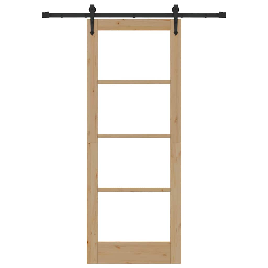 Schiebetür ORKDAL Braun 78 x 202 cm Holz und Metall