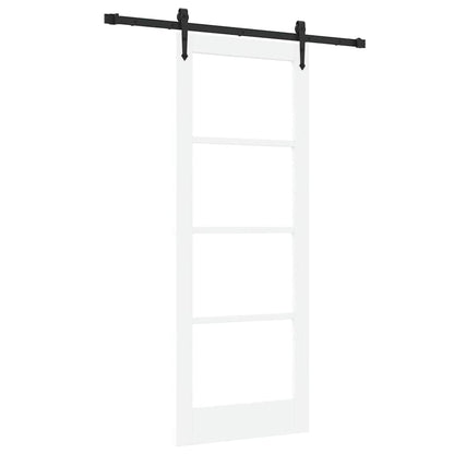 Schiebetür Manuell Weiß 78 x 202 cm Holz und Metall