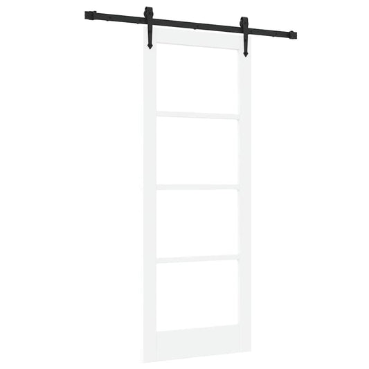 Schiebetür Manuell Weiß 78 x 202 cm Holz und Metall