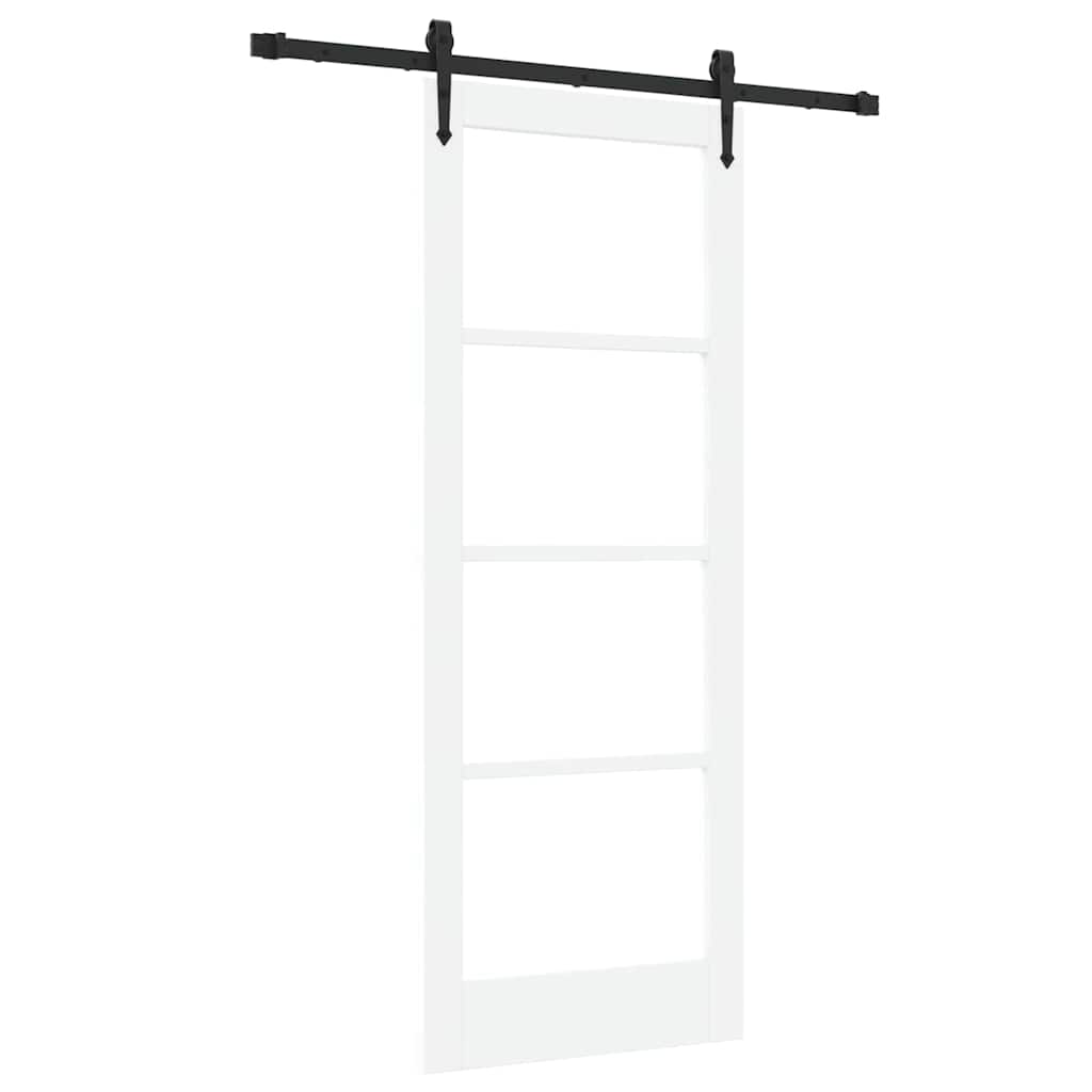 Schiebetür ORKDAL Weiß 78 x 202 cm Holz und Metall