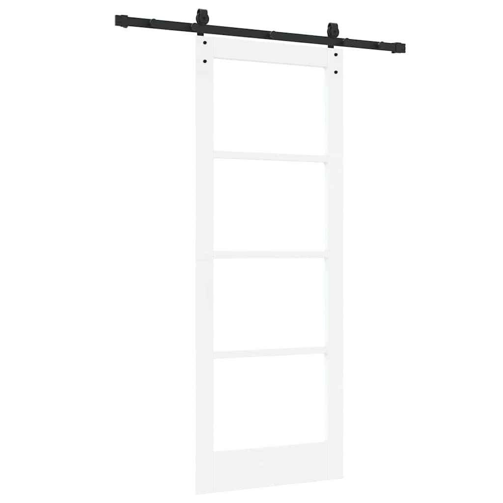 Schiebetür Manuell Weiß 78 x 202 cm Holz und Metall