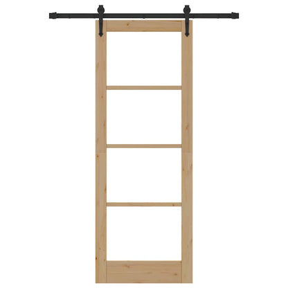 Schiebetür Manuell Braun 78 x 211 cm Holz und Metall