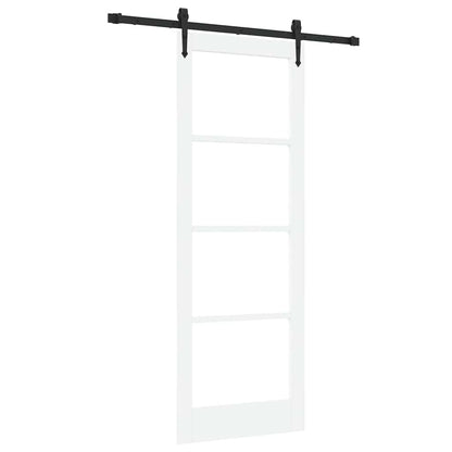 Schiebetür Manuell Weiß 78 x 211 cm Holz und Metall