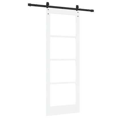 Schiebetür Manuell Weiß 78 x 211 cm Holz und Metall
