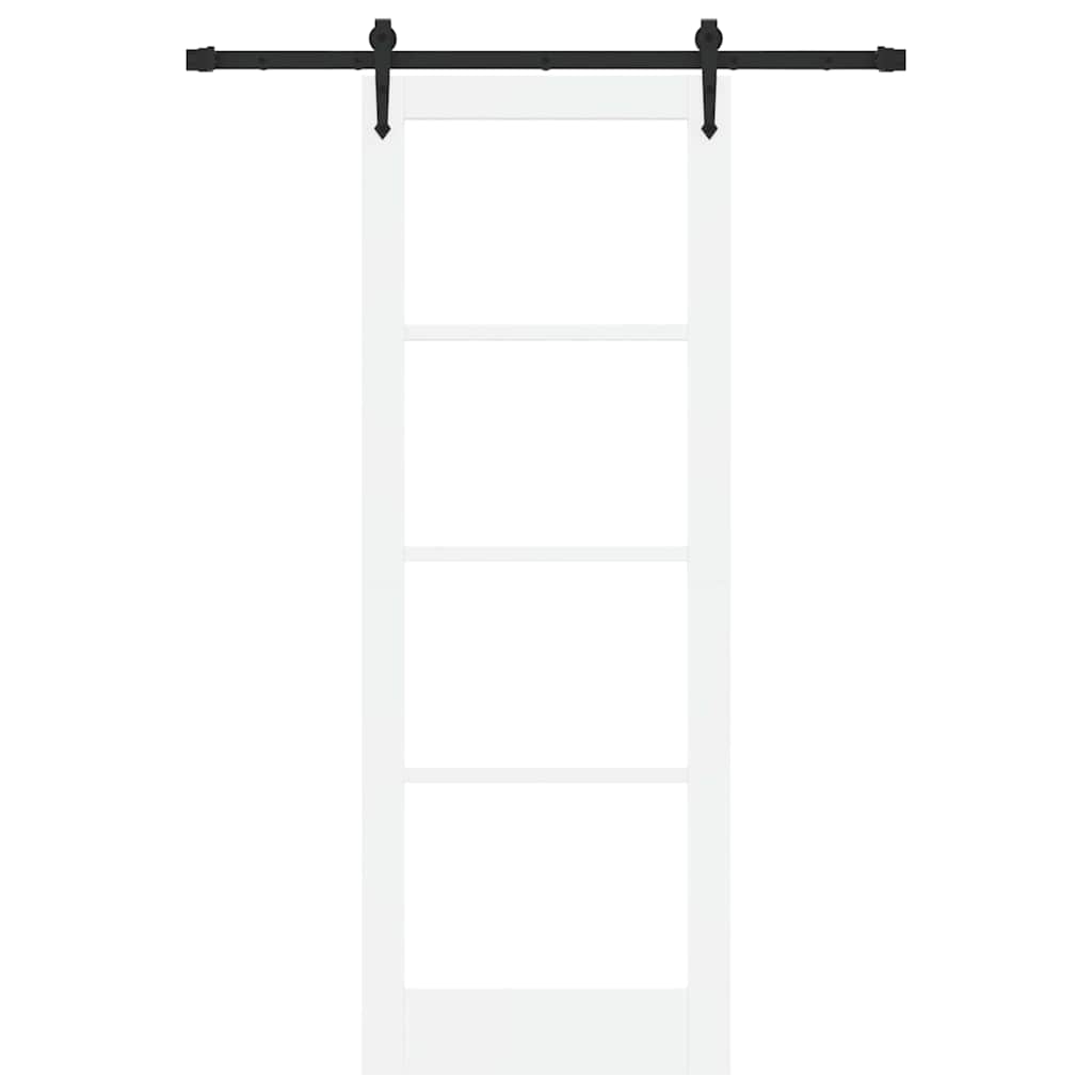 Schiebetür Manuell Weiß 78 x 211 cm Holz und Metall