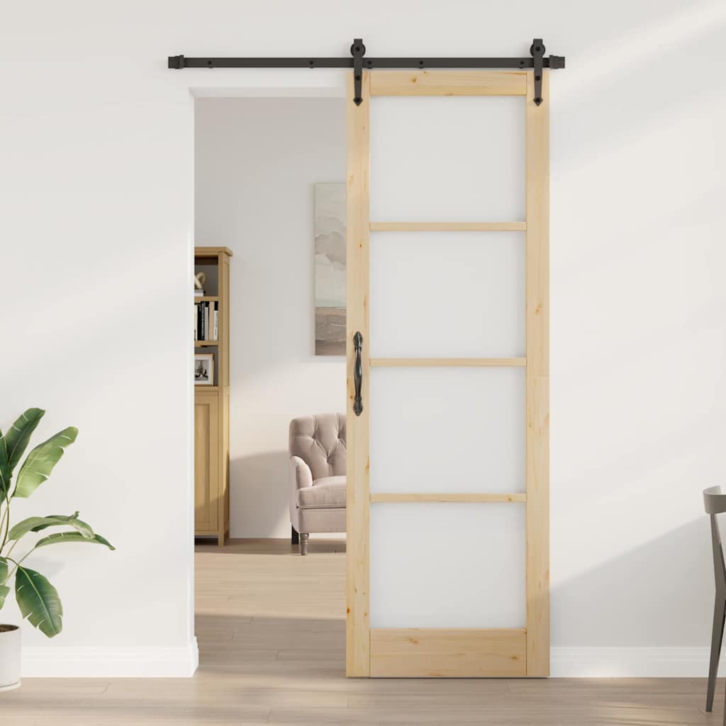 Schiebetür ORKDAL Braun 78 x 232 cm Holz und Metall
