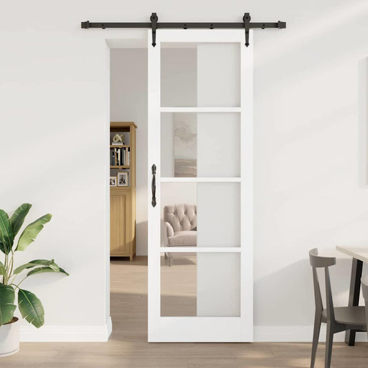 Schiebetür Manuell Weiß 78 x 232 cm Holz und Metall
