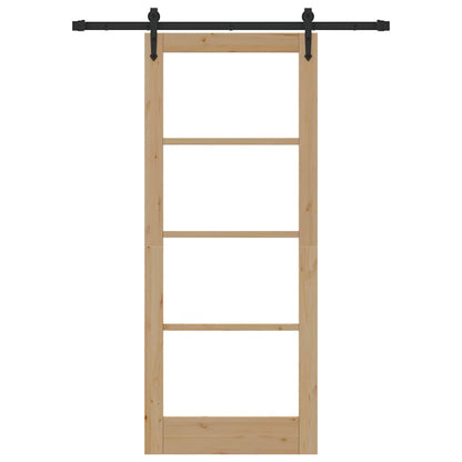 Schiebetür Manuell Braun 83 x 202 cm Holz und Metall