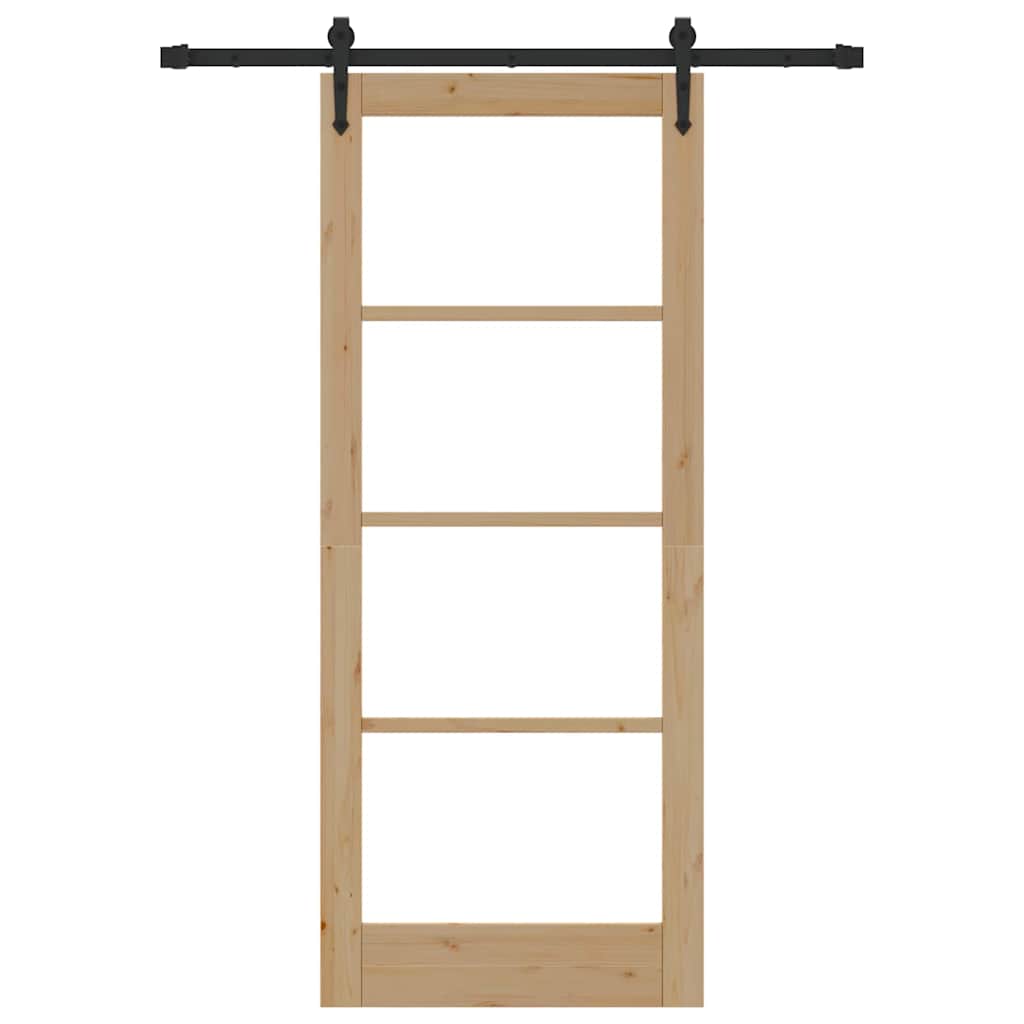 Schiebetür ORKDAL Braun 83 x 202 cm Holz und Metall