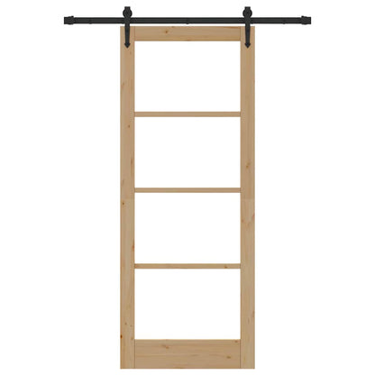 Schiebetür Manuell Braun 83 x 211 cm Holz und Metall