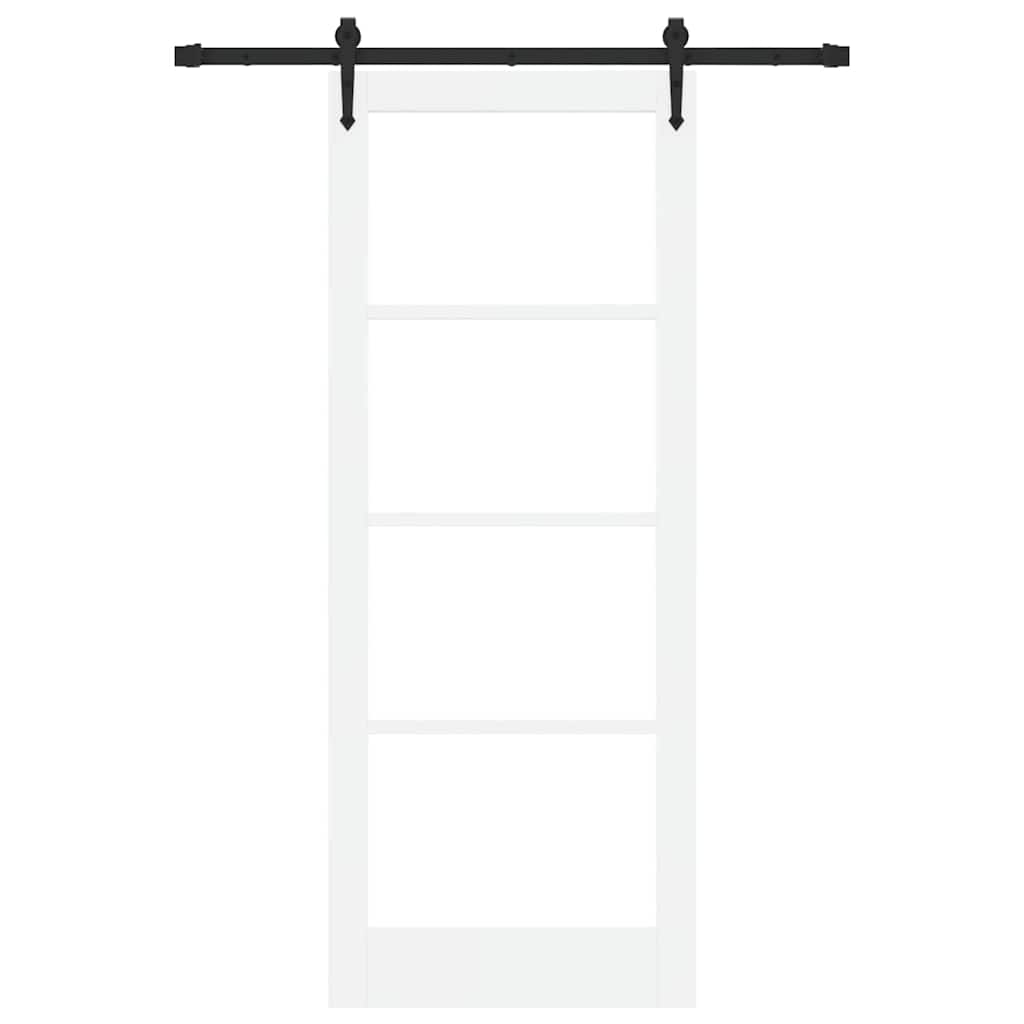 Schiebetür Manuell Weiß 83 x 211 cm Holz und Metall