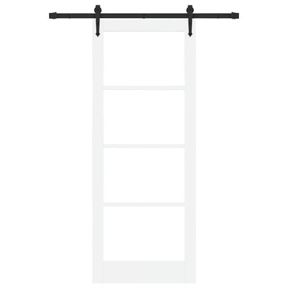 Schiebetür Manuell Weiß 83 x 211 cm Holz und Metall
