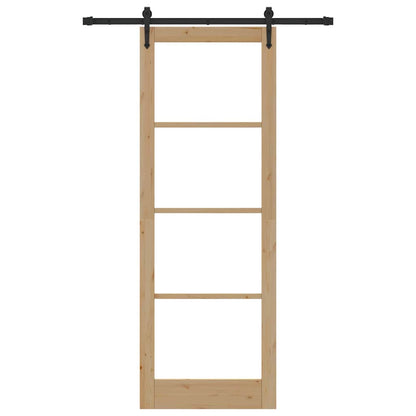 Schiebetür Manuell Braun 83 x 232 cm Holz und Metall