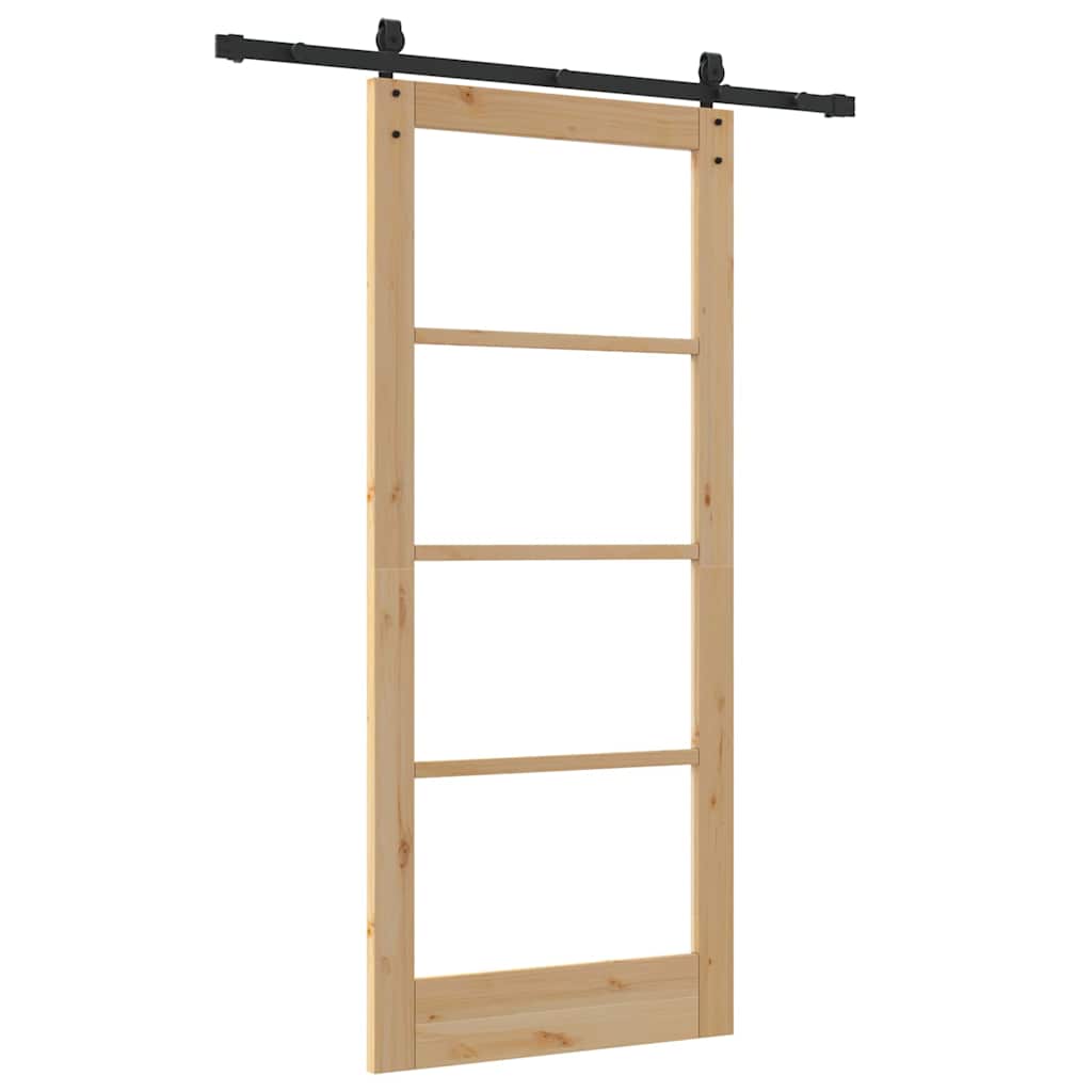 Schiebetür Manuell Braun 86 x 198.5 cm Holz und Metall