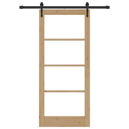 Schiebetür Manuell Braun 86 x 198.5 cm Holz und Metall