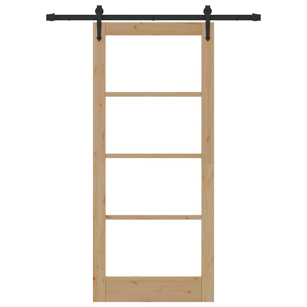 Schiebetür ORKDAL Braun 86 x 198,5 cm Holz und Metall