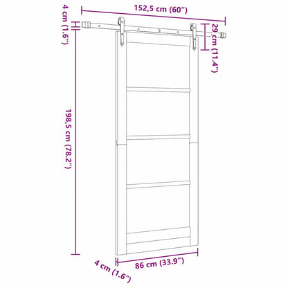 Schiebetür ORKDAL Braun 86 x 198,5 cm Holz und Metall