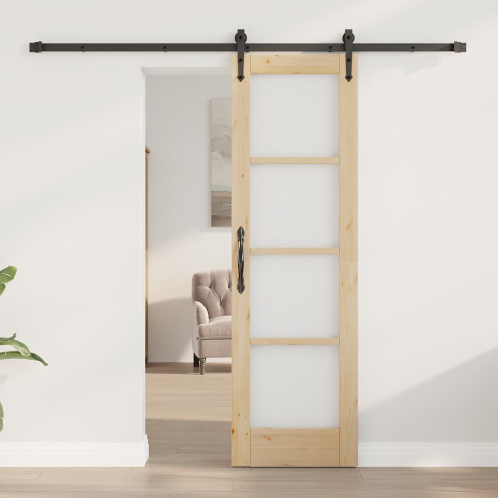 Schiebetür ORKDAL Braun 61 x 198,5 cm Holz und Metall