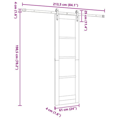 Schiebetür ORKDAL Braun 61 x 198,5 cm Holz und Metall