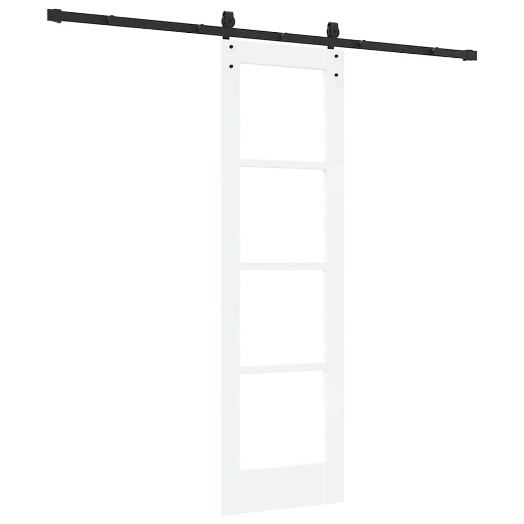 Schiebetür Manuell Weiß 61 x 198.5 cm Holz und Metall